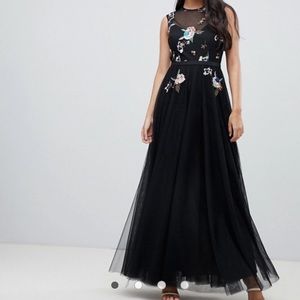 Little Mistress floral embellished bodice maxi